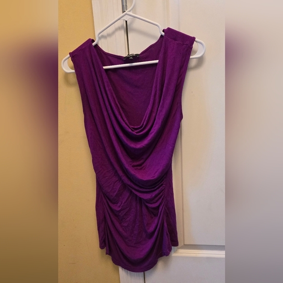 Express Tops - Express Womens Purple Ruched Cowl Neck Trumpet Blouse for Night Out